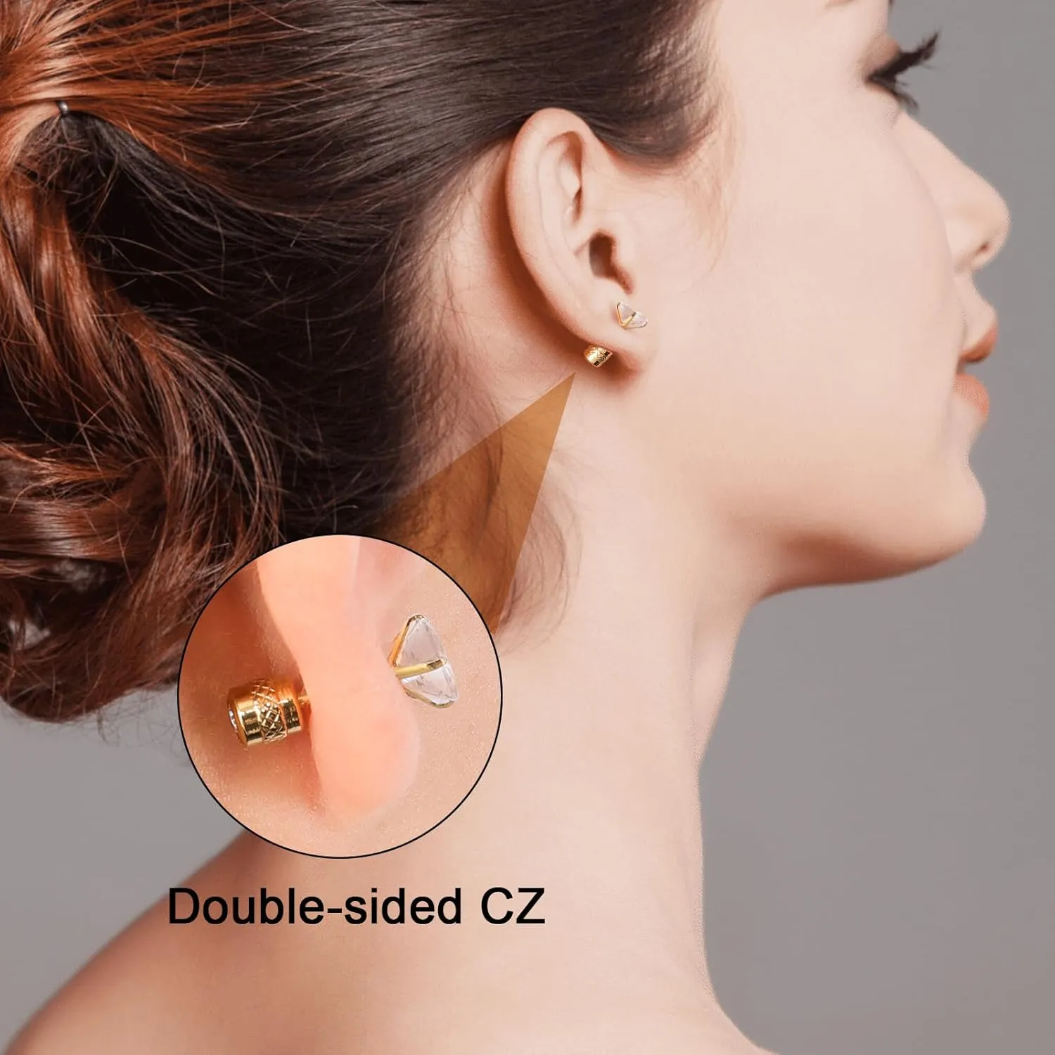 11 Pairs Screw Back Stud Hoop Earrings Set for Multiple Piercing, Surgical Stainless Steel CZ Stud Earrings For Women