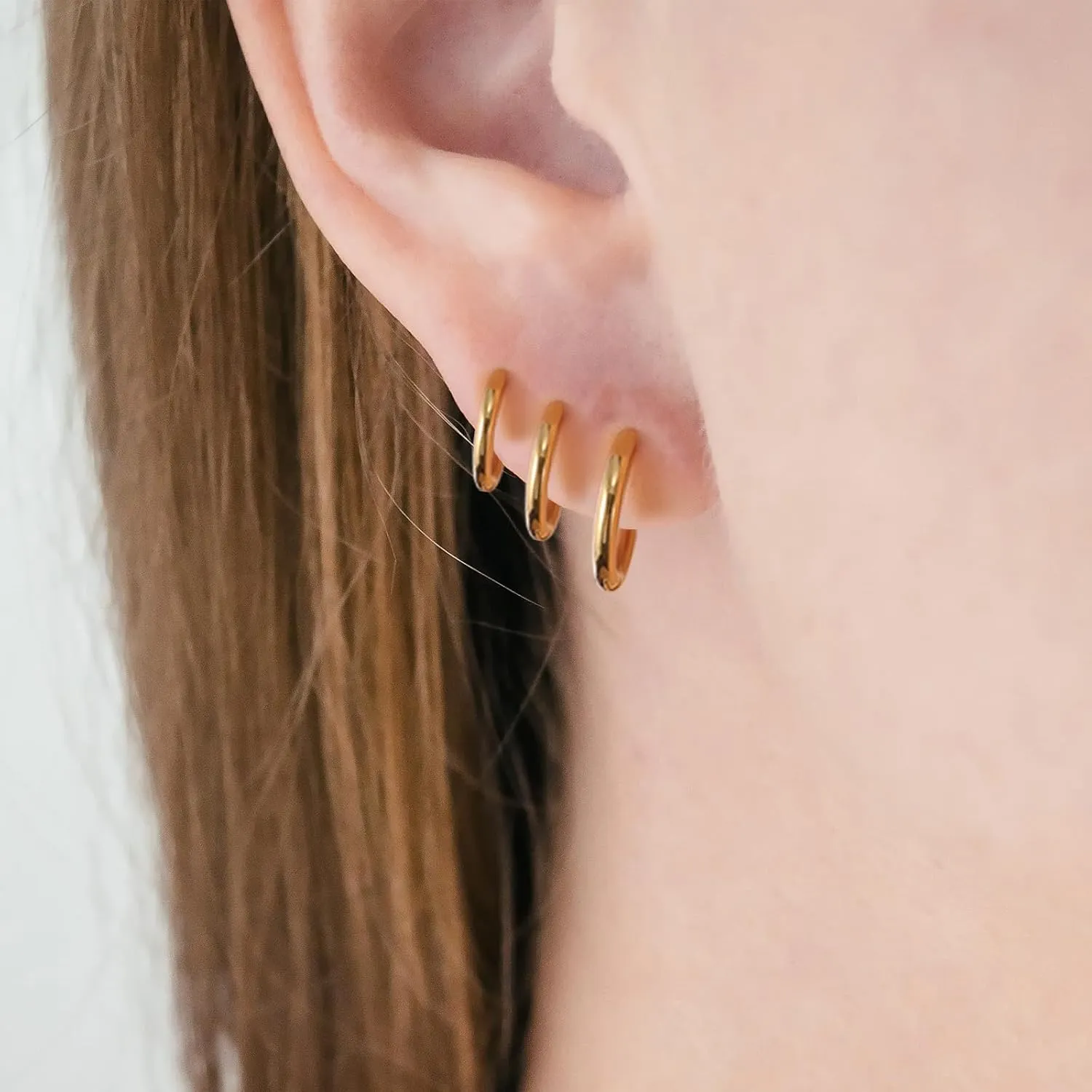 11 Pairs Screw Back Stud Hoop Earrings Set for Multiple Piercing, Surgical Stainless Steel CZ Stud Earrings For Women