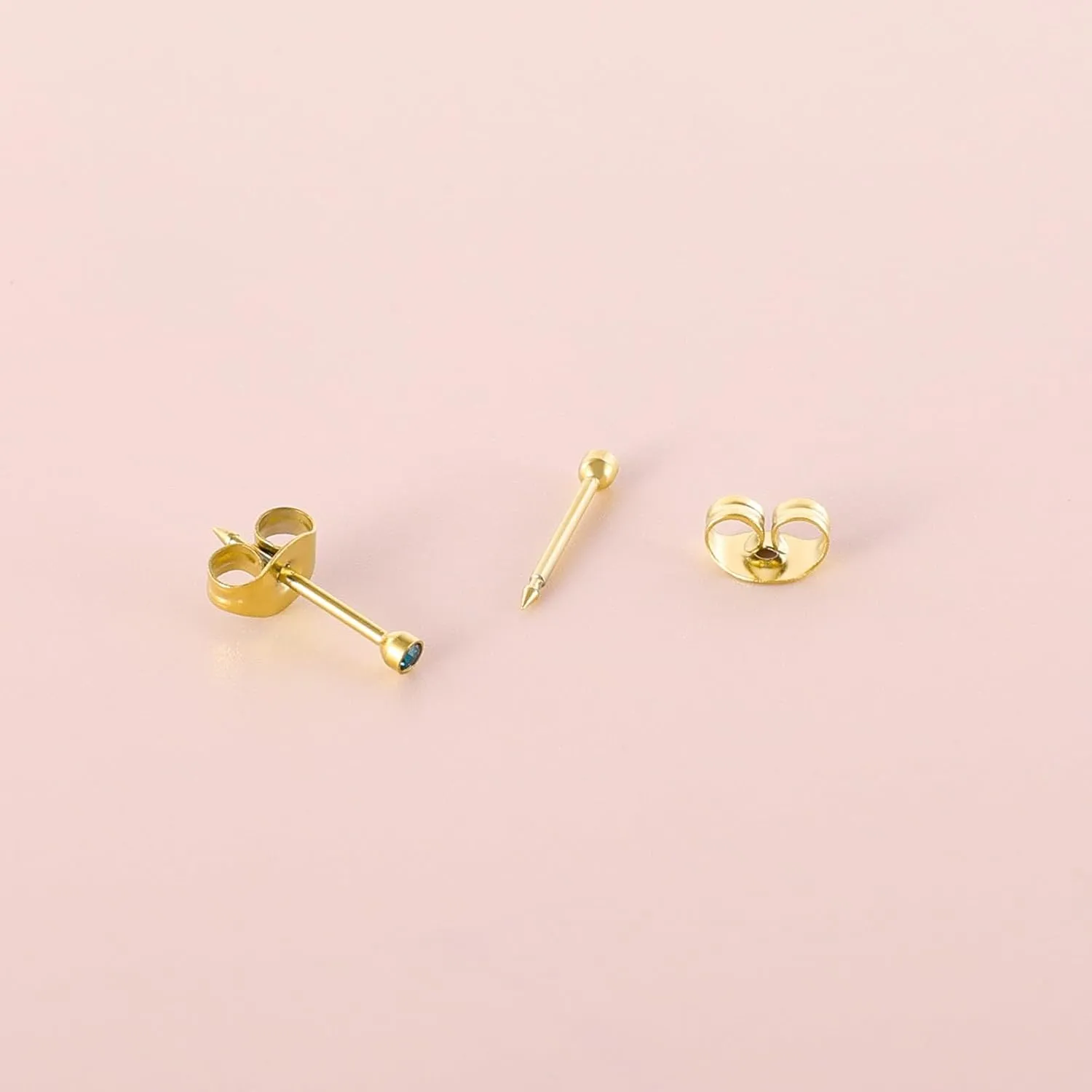 12 Pairs Ear Piercing Stud Earrings, Surgical Stainless Steel Multicolor Cubic Zirconia Birthstone Stud Earrings for Ear Piercing Guns