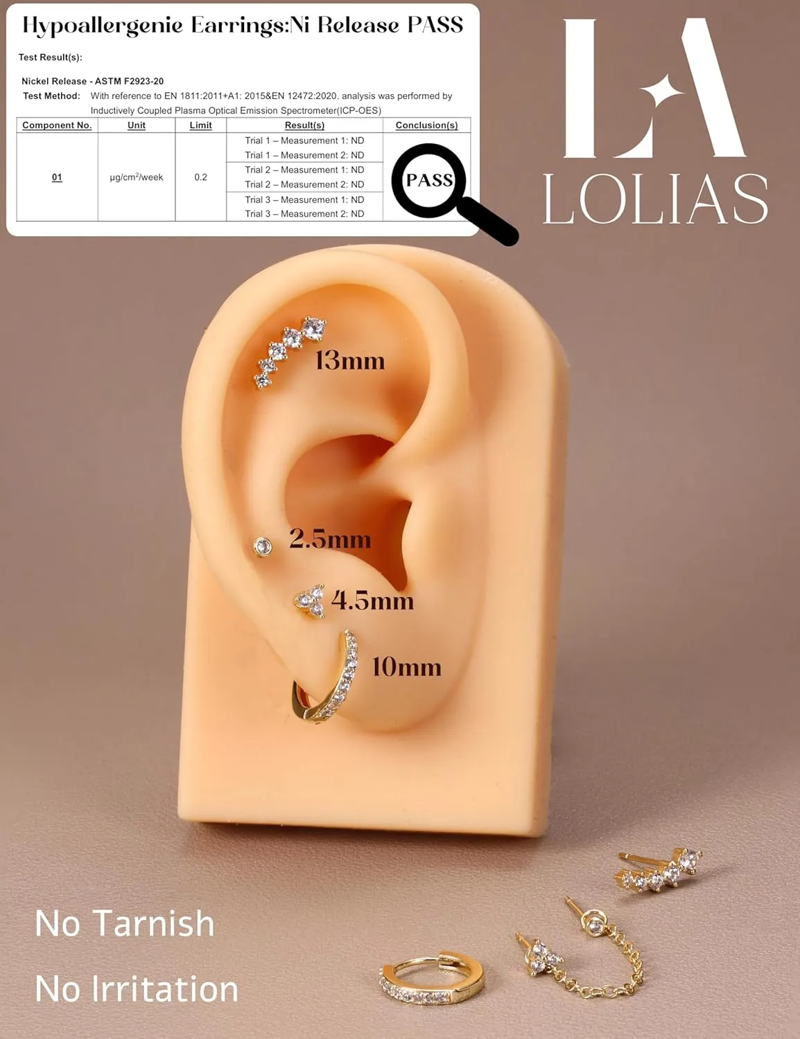 14K Gold Plated 925 Sterling Silver Stud Earrings for Women | Hypoallergenic Cartilage Earrings for Sensitive Ears | Dainty Small Studs Hoop Earring Stacks Set 20G Helix Tragus Piercing Jewelry