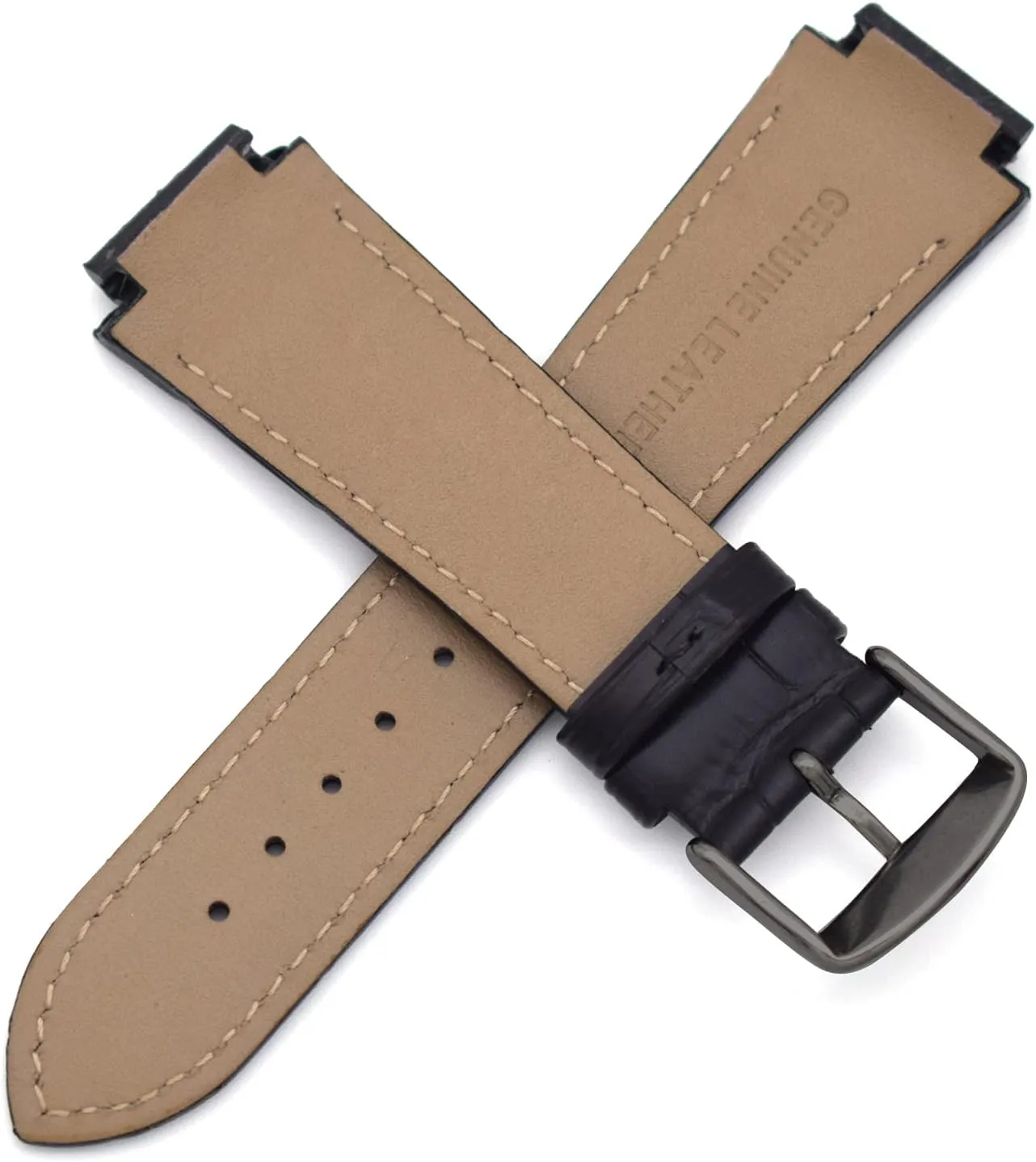 24MM Genuine Leather Watch Strap Band Replacement for MASERATI Mens Watches R8821108025 R8851108002