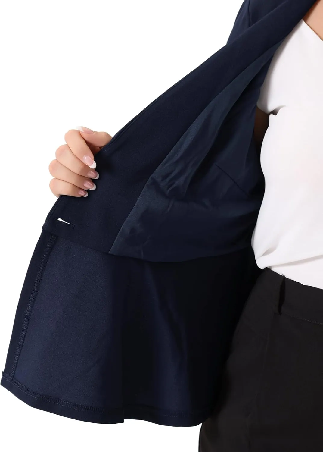 Agnes Orinda Plus Size Blazer for Women Work Button Chain 2023 Office Fashion Jacket Peplum Blazers