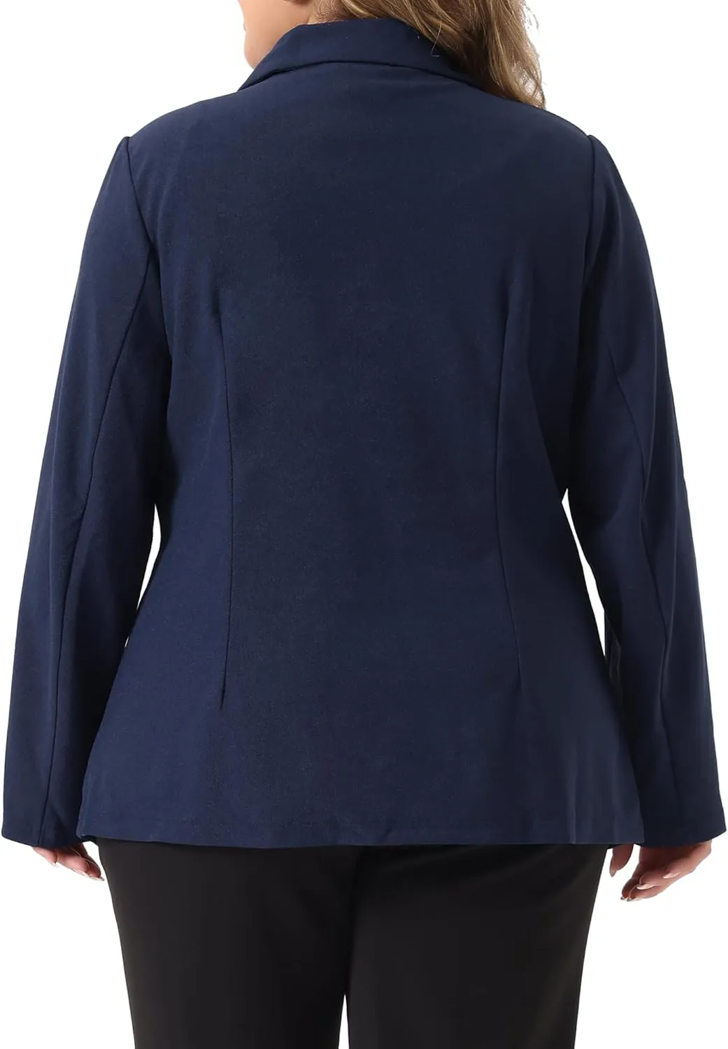 Agnes Orinda Plus Size Women Blazers Lapel Collar Elegant Double Breasted Casual Work Blazers