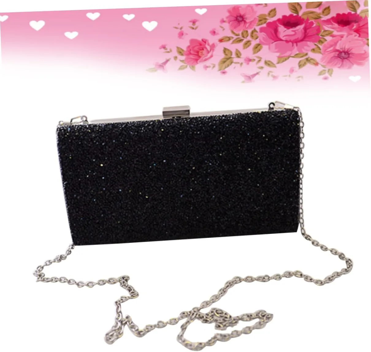 Amosfun 2pcs weddng party Shoulder Bag for women Vintage Handbag rhinestone Crossbody Bag rhinestone Hand Bags