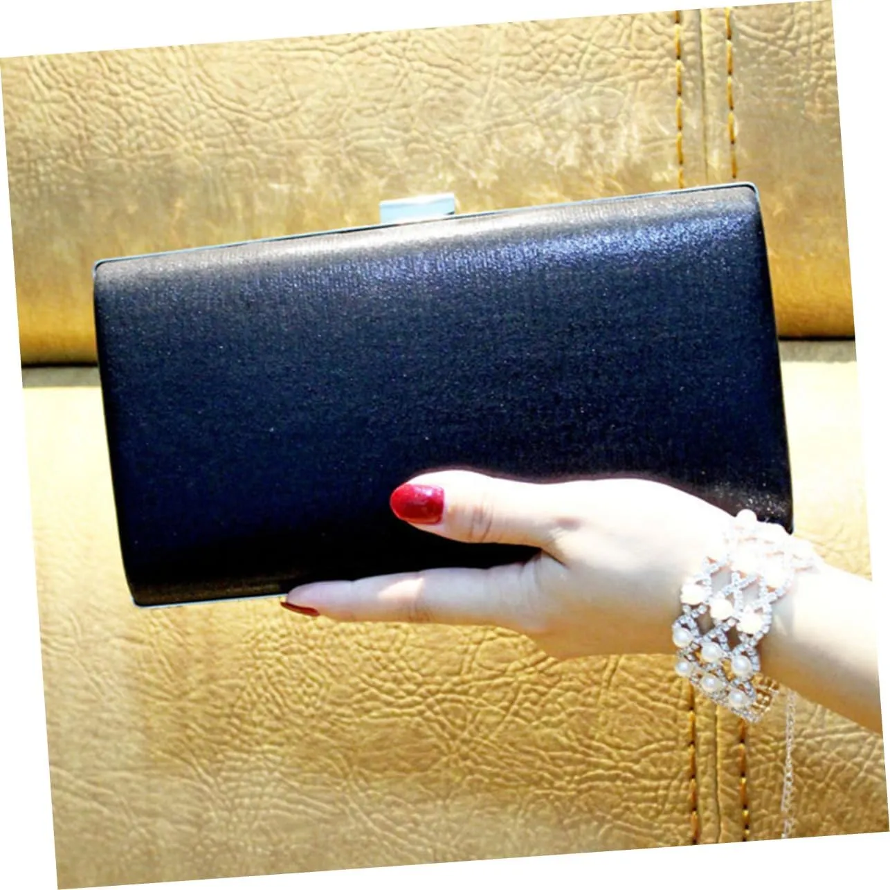 Amosfun 2pcs weddng party Shoulder Bag for women Vintage Handbag rhinestone Crossbody Bag rhinestone Hand Bags