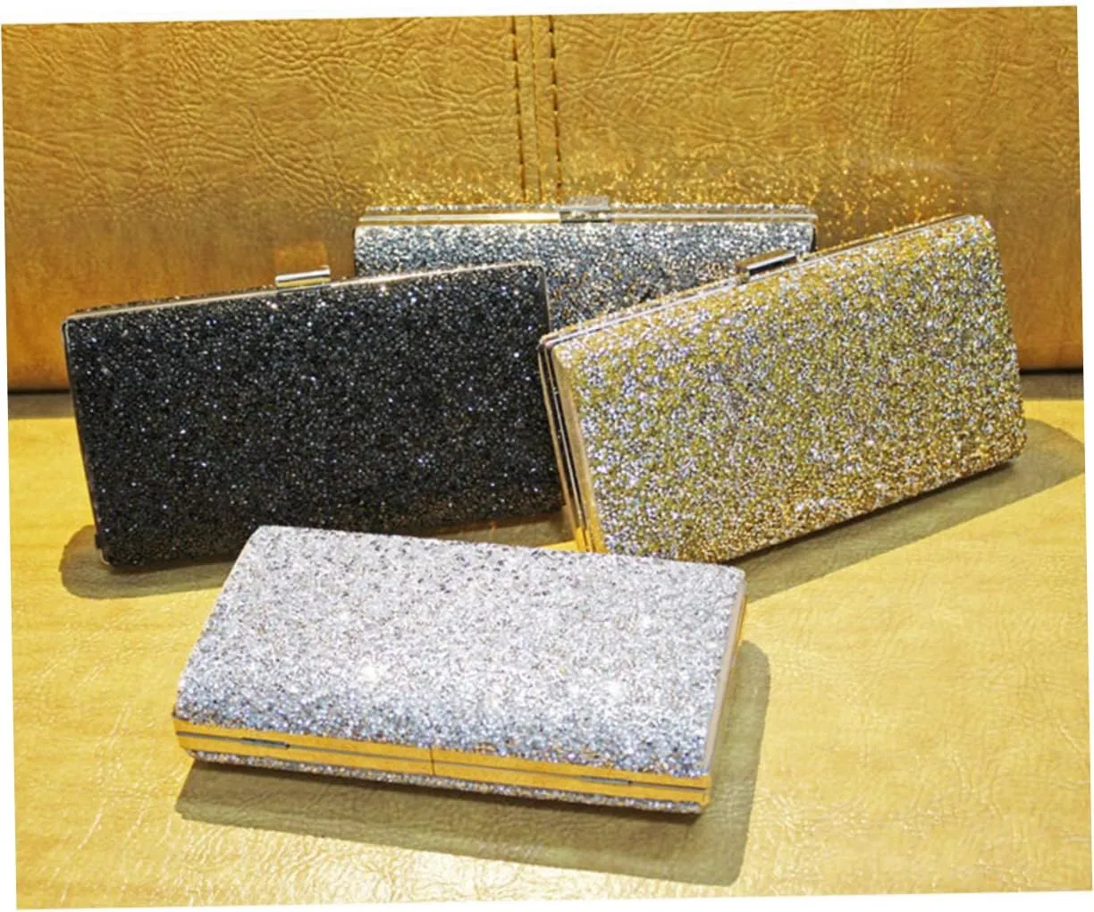 Amosfun 2pcs weddng party Shoulder Bag for women Vintage Handbag rhinestone Crossbody Bag rhinestone Hand Bags