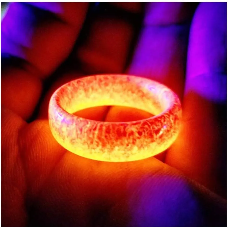 Angyape Venus Orb Ring for Men, Luminous Glow Rings Glowing in the Dark Rings Cute Simple Glow Resin Rings Aesthetic for Women Jewelry Gifts