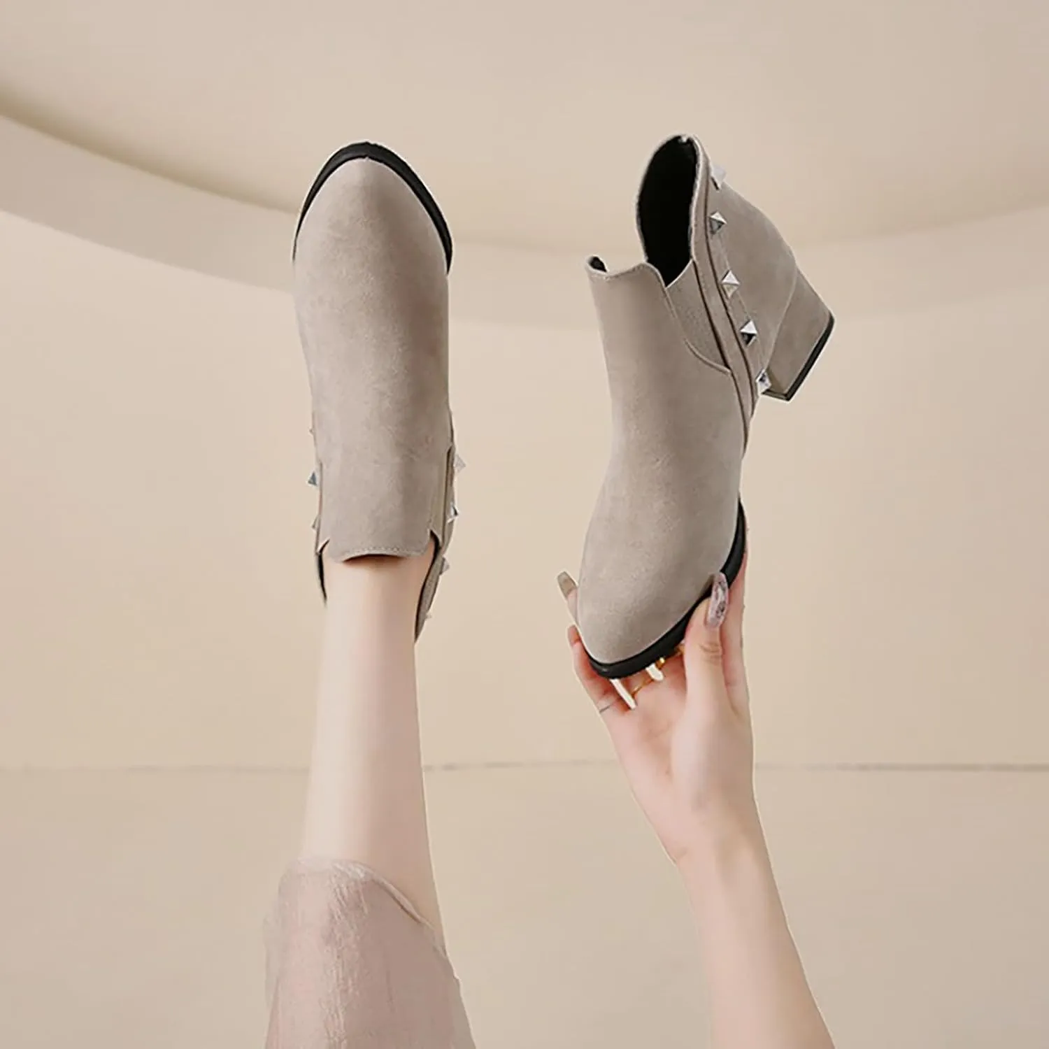 Ankle Boots Men Square Toe Ankle Boots Lace Up Ankle Boots for Women Boots for Skinny Legs Boots for Women Ankle Booties Low Heel Boot for Sprained Ankle