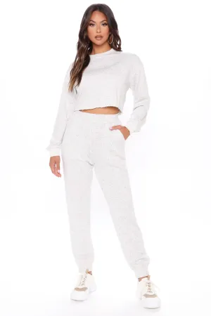 Antisocial Club Pullover And Jogger Set - Grey