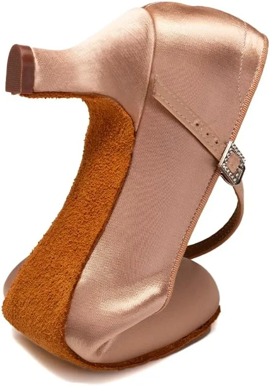 AOQUNFS Ballroom Dance Shoes Women Closed Toe Salsa Latin Dance Shoes,Model 3525