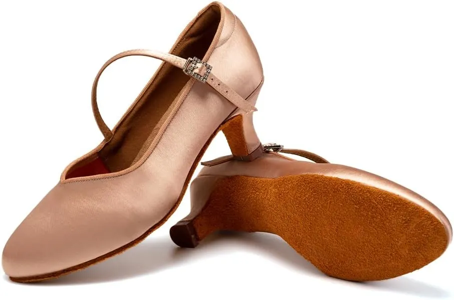 AOQUNFS Ballroom Dance Shoes Women Closed Toe Salsa Latin Dance Shoes,Model 3525