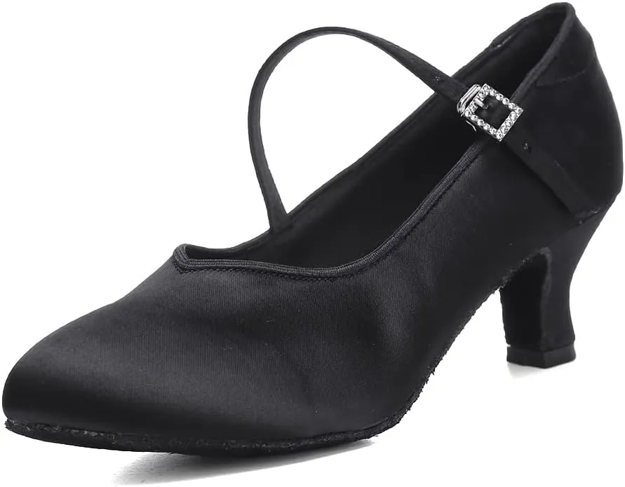 AOQUNFS Ballroom Dance Shoes Women Closed Toe Salsa Latin Dance Shoes,Model 3525