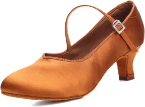 AOQUNFS Ballroom Dance Shoes Women Closed Toe Salsa Latin Dance Shoes,Model 3525