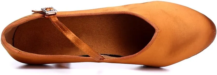 AOQUNFS Ballroom Dance Shoes Women Closed Toe Salsa Latin Dance Shoes,Model 3525