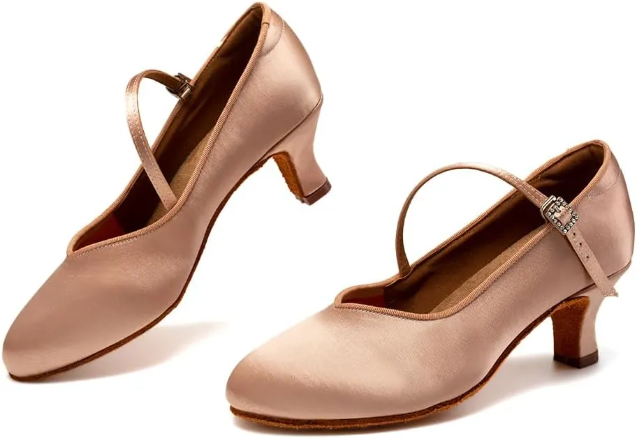 AOQUNFS Ballroom Dance Shoes Women Closed Toe Salsa Latin Dance Shoes,Model 3525
