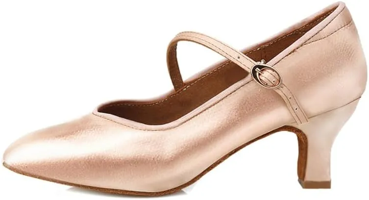 AOQUNFS Women Ballroom Dance Shoes Closed Toe Walts Salsa Latin Dancing Shoes,138