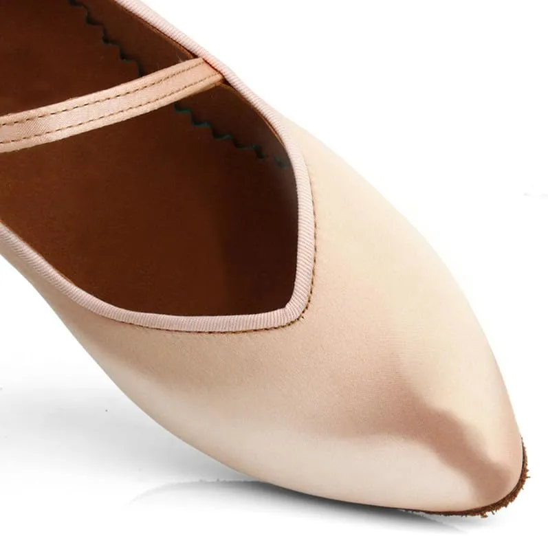 AOQUNFS Women Ballroom Dance Shoes Closed Toe Walts Salsa Latin Dancing Shoes,138