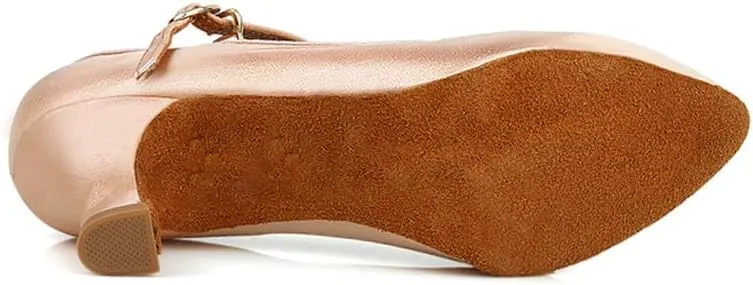 AOQUNFS Women Ballroom Dance Shoes Closed Toe Walts Salsa Latin Dancing Shoes,138