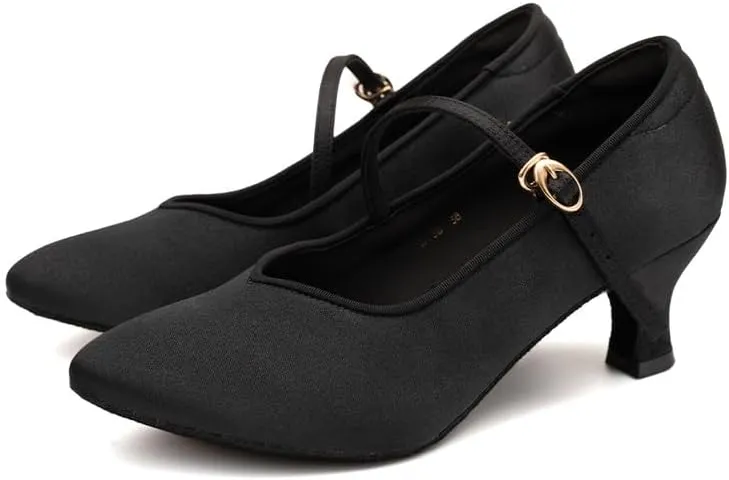 AOQUNFS Women Ballroom Dance Shoes Closed Toe Walts Salsa Latin Dancing Shoes,138