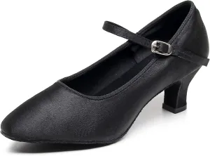 AOQUNFS Women Ballroom Dance Shoes Closed Toe Walts Salsa Latin Dancing Shoes,FT-020