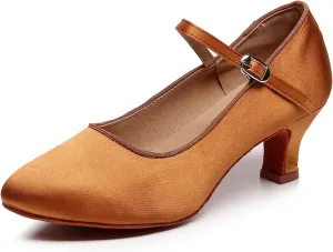 AOQUNFS Women Ballroom Dance Shoes Closed Toe Walts Salsa Latin Dancing Shoes,FT-020