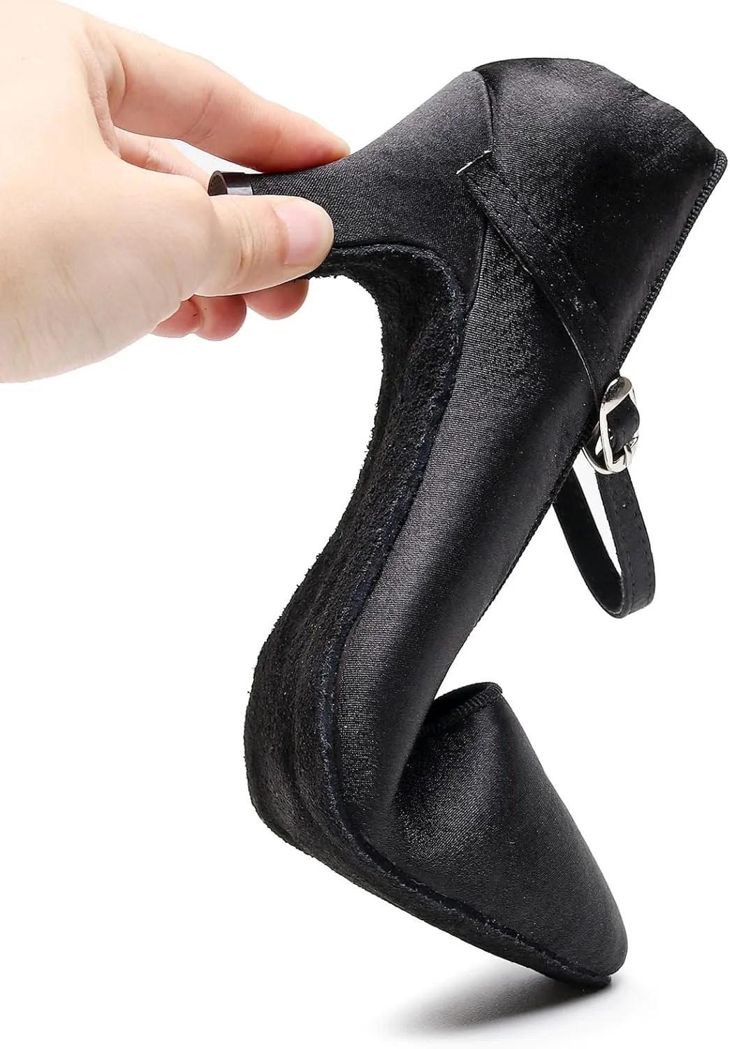 AOQUNFS Women Ballroom Dance Shoes Closed Toe Walts Salsa Latin Dancing Shoes,FT-020