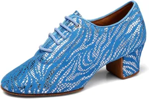 AOQUNFS Women Latin Ballroom Dance Shoes Lace-up Modern Salsa Practice Dancing Shoes,WDL-K4