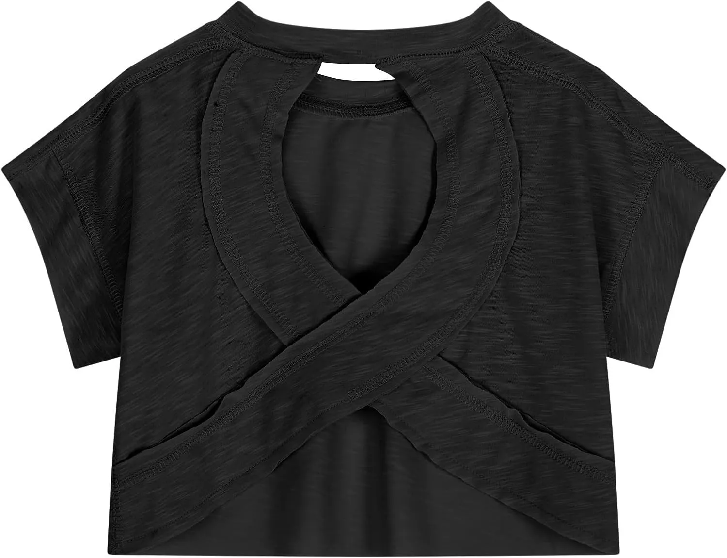 Backless Tops for Girls Open Back Workout Short Sleeve Gym Shirts Summer Casual Yoga Y2k Athletic Crop Running Tees