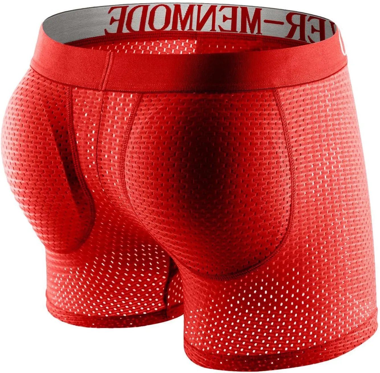 BaronHong Mesh Mens Underwear Boxer Back Mens Padded Enhancing Breathable Mesh Underwear Boxer with Hip Pad