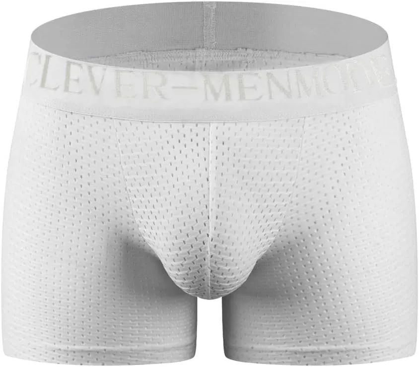 BaronHong Mesh Mens Underwear Boxer Back Mens Padded Enhancing Breathable Mesh Underwear Boxer with Hip Pad