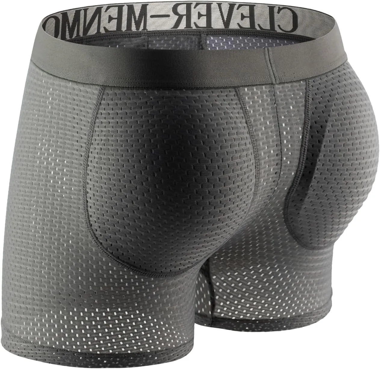 BaronHong Mesh Mens Underwear Boxer Back Mens Padded Enhancing Breathable Mesh Underwear Boxer with Hip Pad