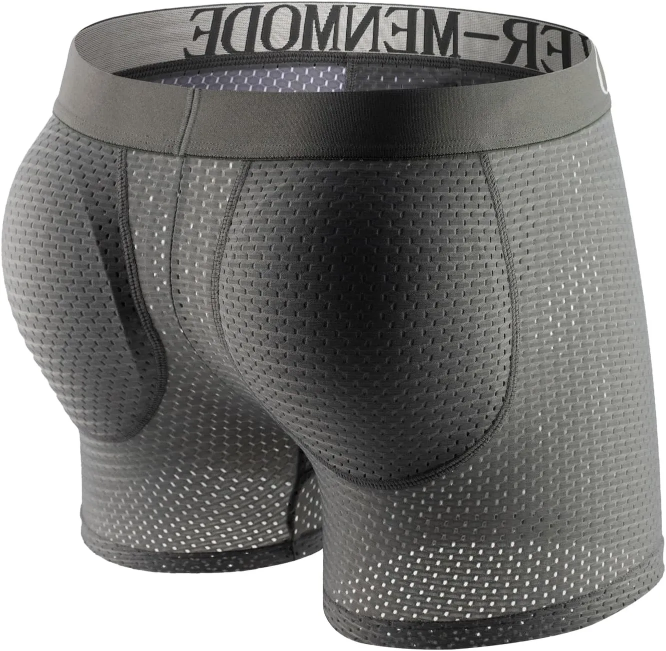 BaronHong Mesh Mens Underwear Boxer Back Mens Padded Enhancing Breathable Mesh Underwear Boxer with Hip Pad