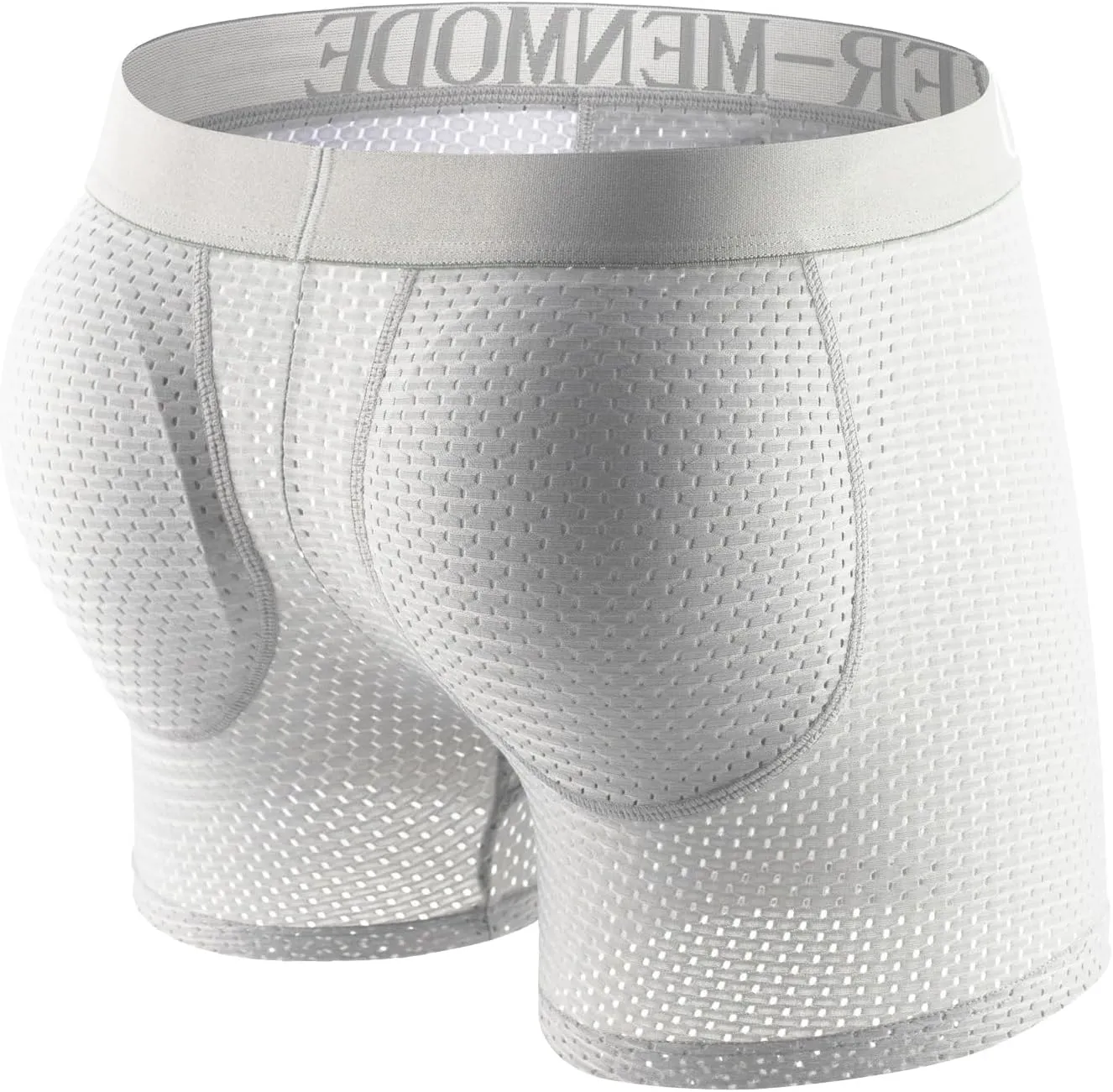 BaronHong Mesh Mens Underwear Boxer Back Mens Padded Enhancing Breathable Mesh Underwear Boxer with Hip Pad