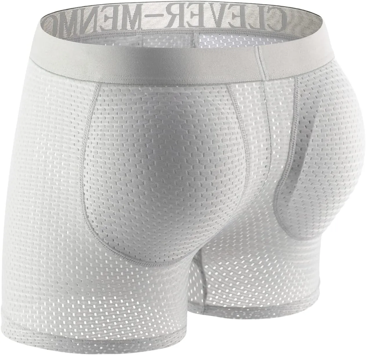 BaronHong Mesh Mens Underwear Boxer Back Mens Padded Enhancing Breathable Mesh Underwear Boxer with Hip Pad