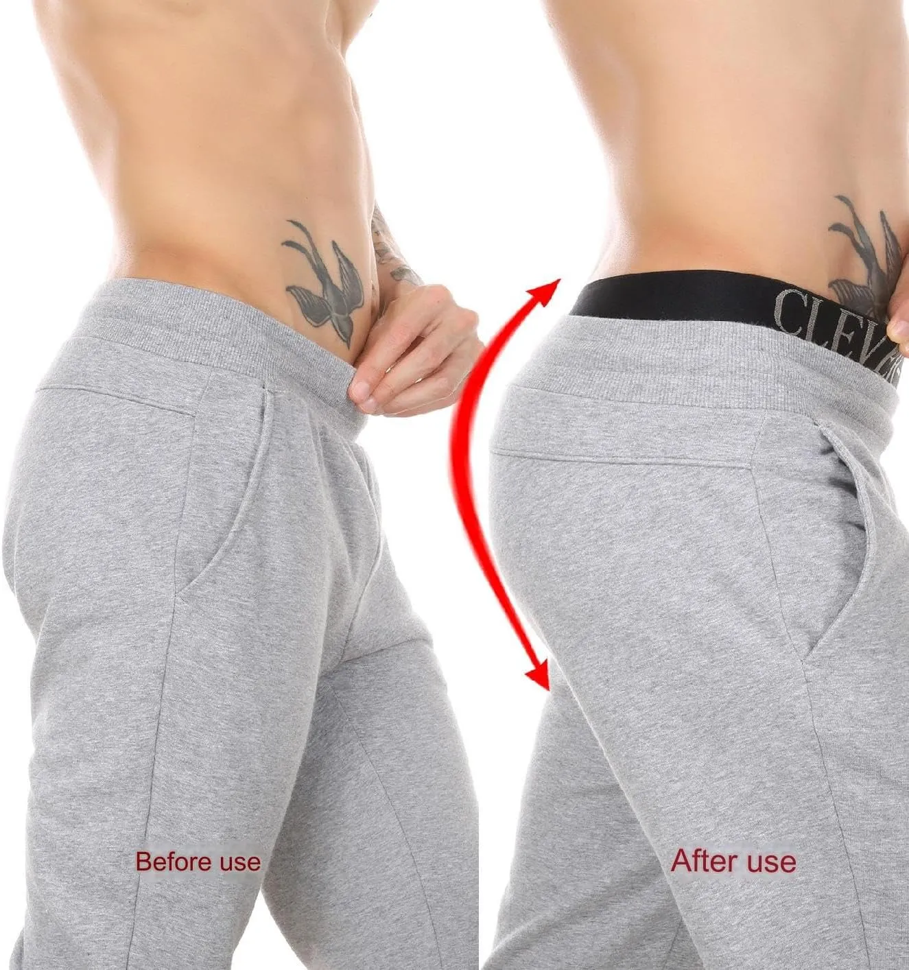 BaronHong Mesh Mens Underwear Boxer Back Mens Padded Enhancing Breathable Mesh Underwear Boxer with Hip Pad