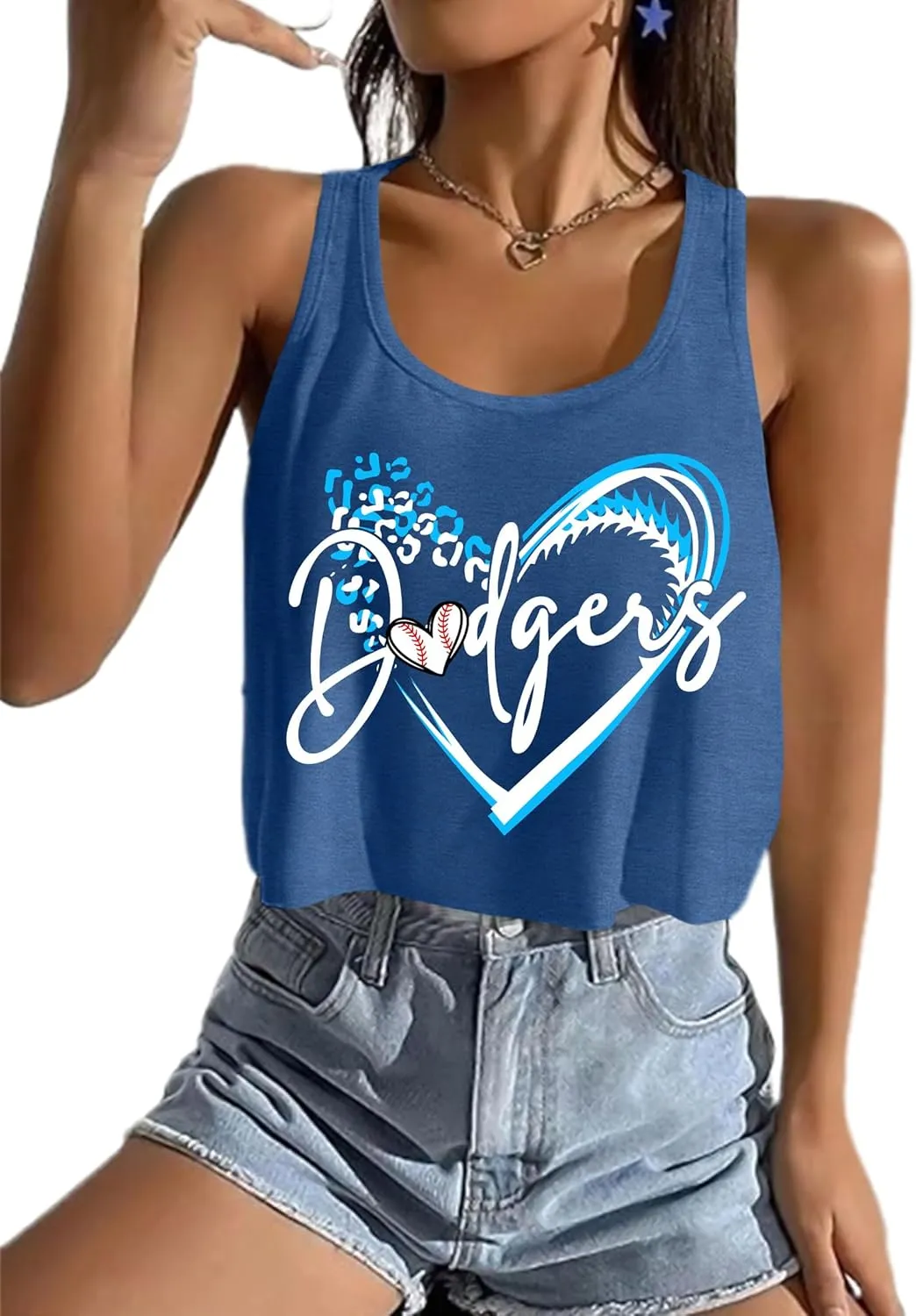 Baseball Mom Tank Tops Women: Baseball Crop Tank Funny Baseball Heart Graphic Game Day Crop Sleeveless Tops