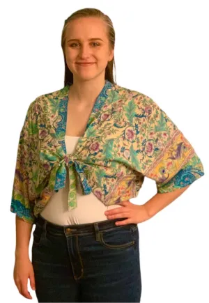 Beautiful Blues Floral Boho Kimono