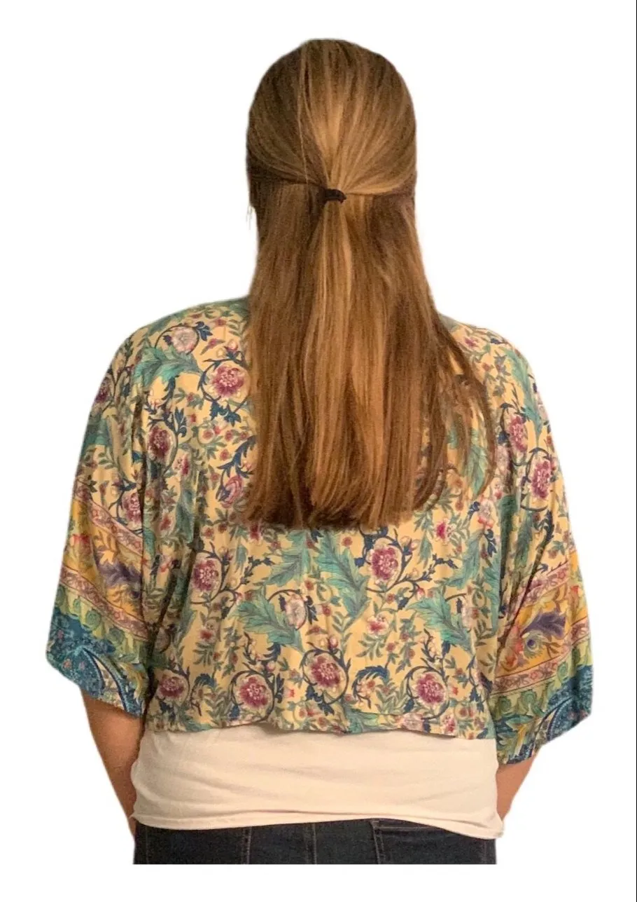 Beautiful Blues Floral Boho Kimono
