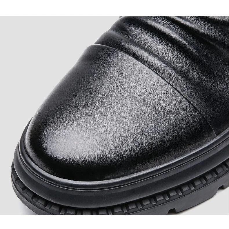 [Best Gift] Mens Classic Casual Side-zip Leather Boots