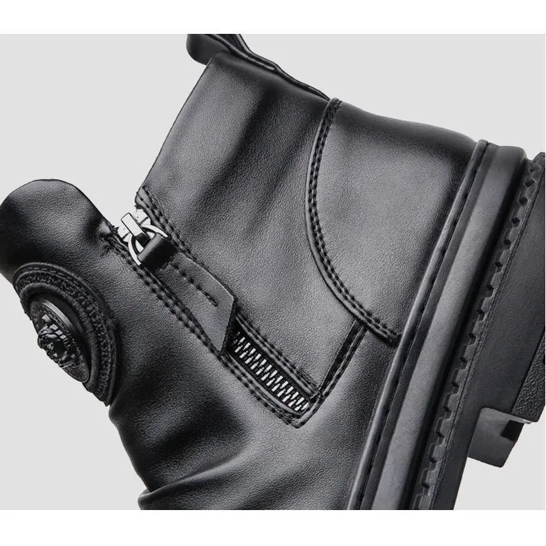 [Best Gift] Mens Classic Casual Side-zip Leather Boots