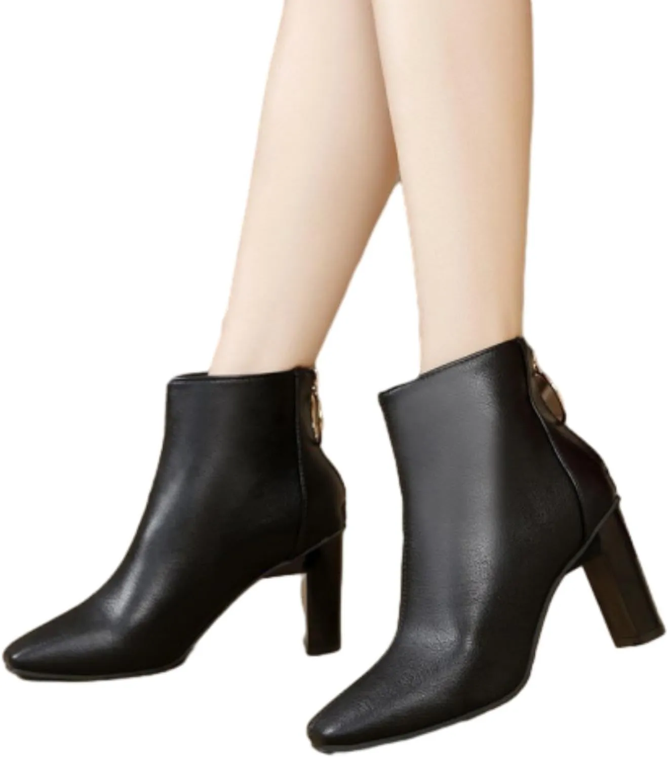 Black Ankle Boots for Women Ladies Boots Wide Calf Cowboy Boots Botas Para Mujeres Ankle Boots for Women Low Heel Dressy Dressy Ankle Booties for Women Evening