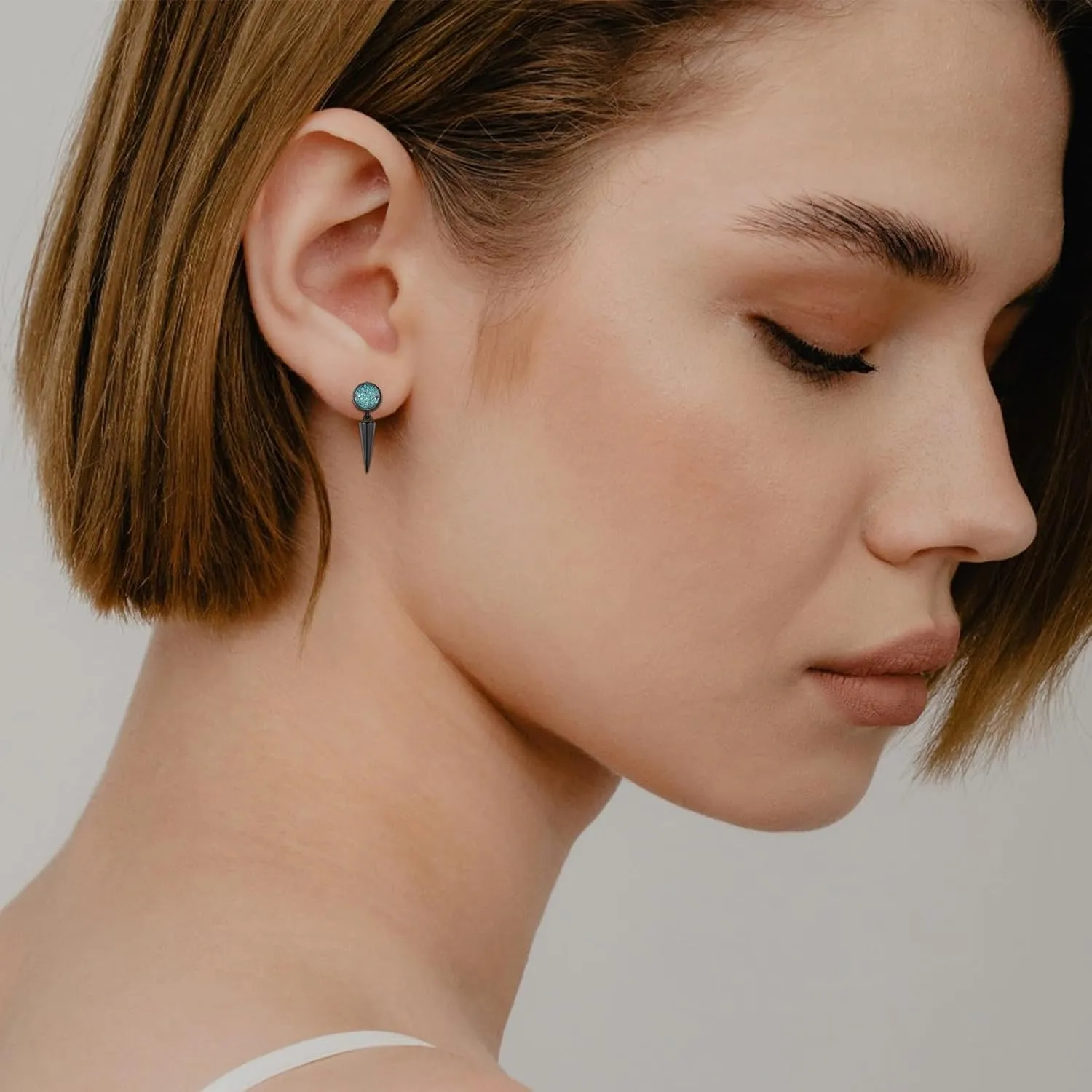 Black Dangle Drop Earrings 925 Sterling Silver Turquoise/Abalone Shell Earrings Jewelry Gifts for Women Men