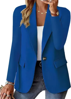Blazers for Women Business Casual Lightweight Office Work Suit Jacket Elegant Lapel Long Sleeve Blazer with Pockets