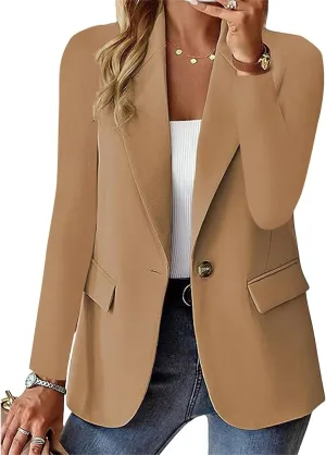 Blazers for Women Business Lapel Collar Long Sleeve Jacket Suit Blazer Work Office Suit Jackets Fashion Elegant Coat