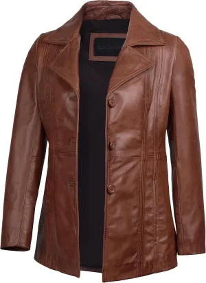 Blingsoul Leather Blazer Jacket Women - Leather Car Coats For Women
