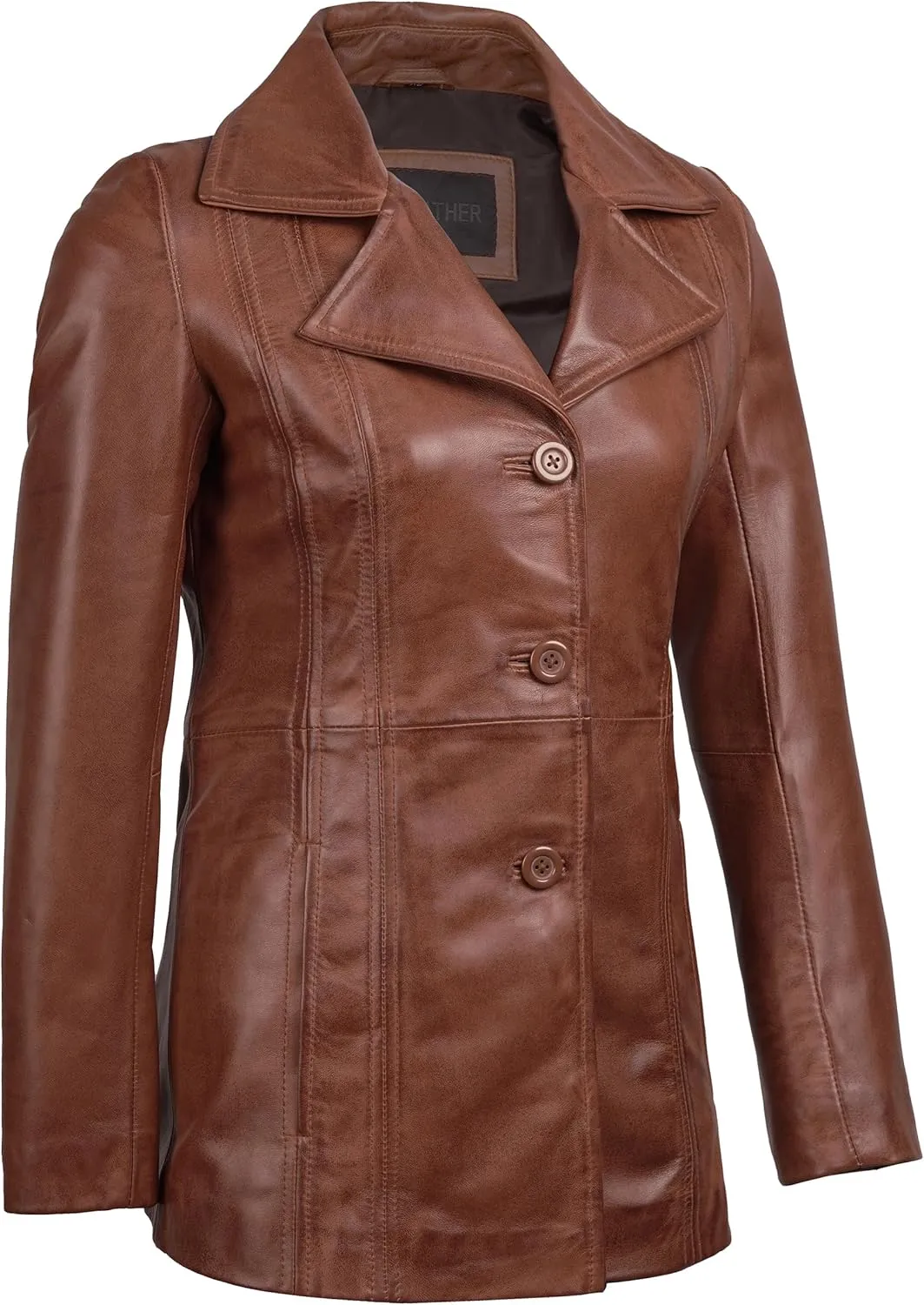 Blingsoul Leather Blazer Jacket Women - Leather Car Coats For Women