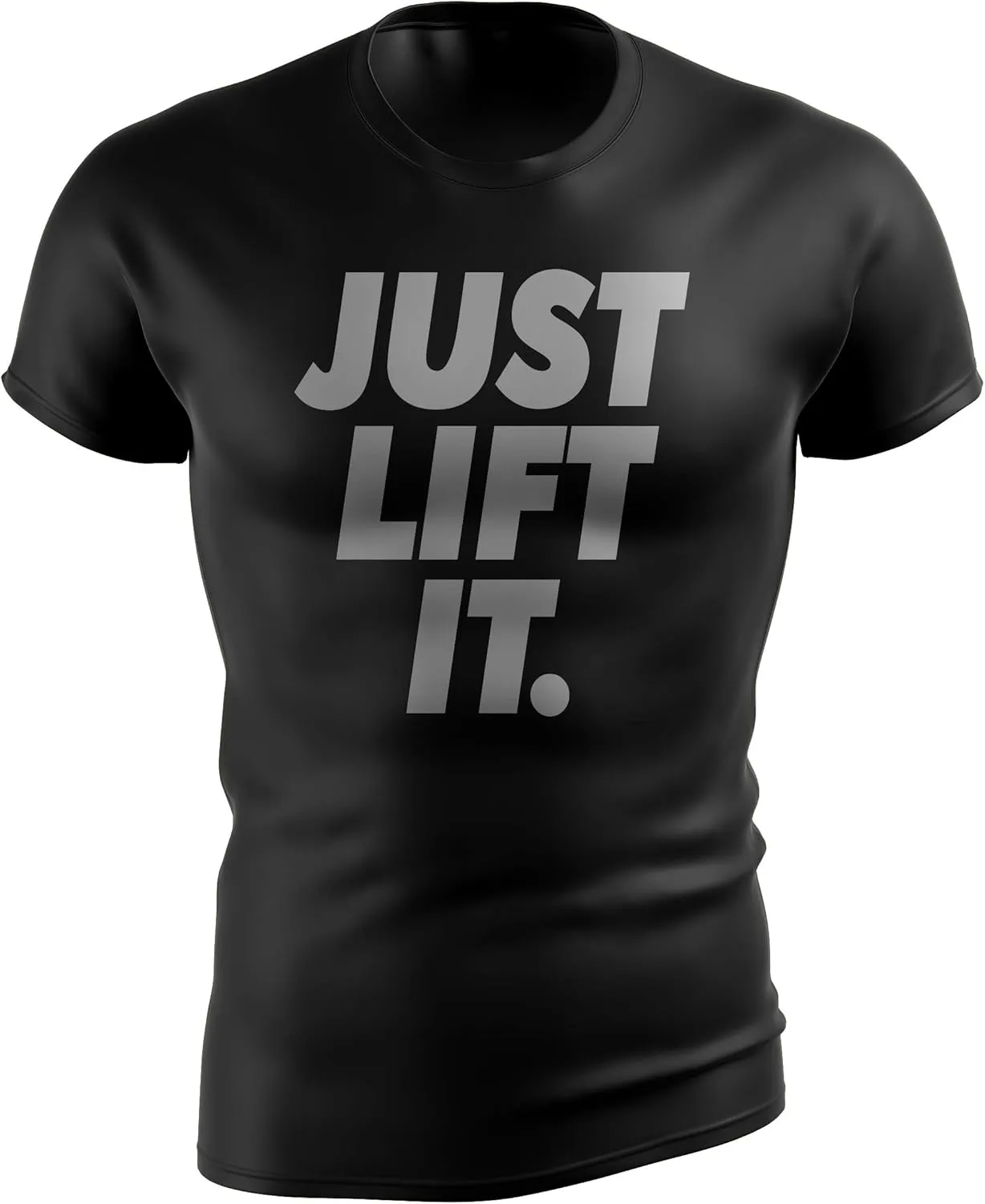 Bodybuilding Shirts for Men - Motivational Gym Muscle Black Tshirt for Workout - Snug Athletic Fit - 100% Cotton Material