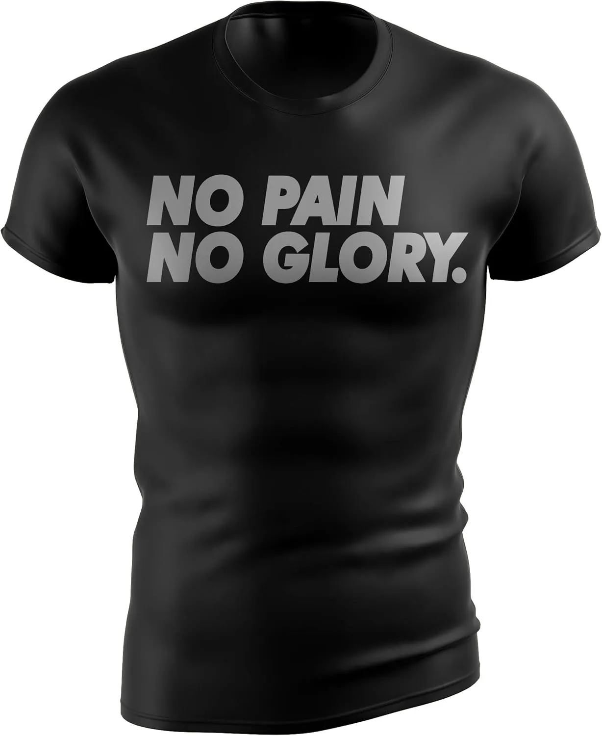 Bodybuilding Shirts for Men - Motivational Gym Muscle Black Tshirt for Workout - Snug Athletic Fit - 100% Cotton Material