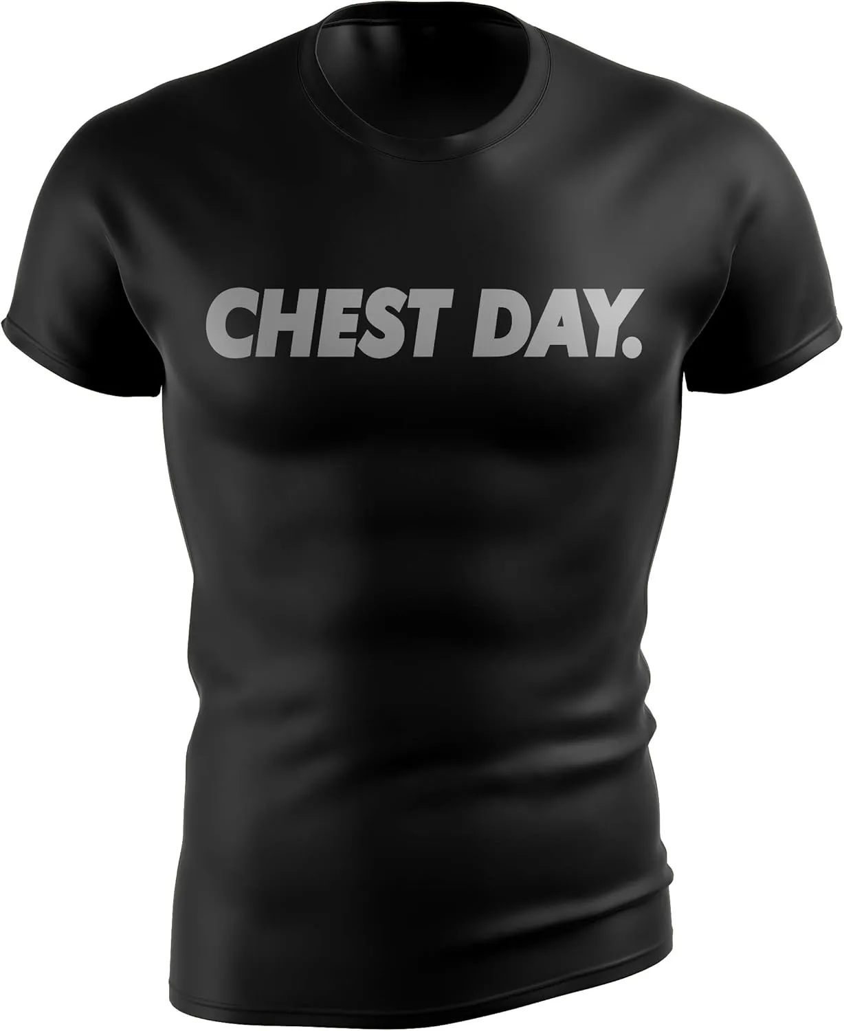 Bodybuilding Shirts for Men - Motivational Gym Muscle Black Tshirt for Workout - Snug Athletic Fit - 100% Cotton Material