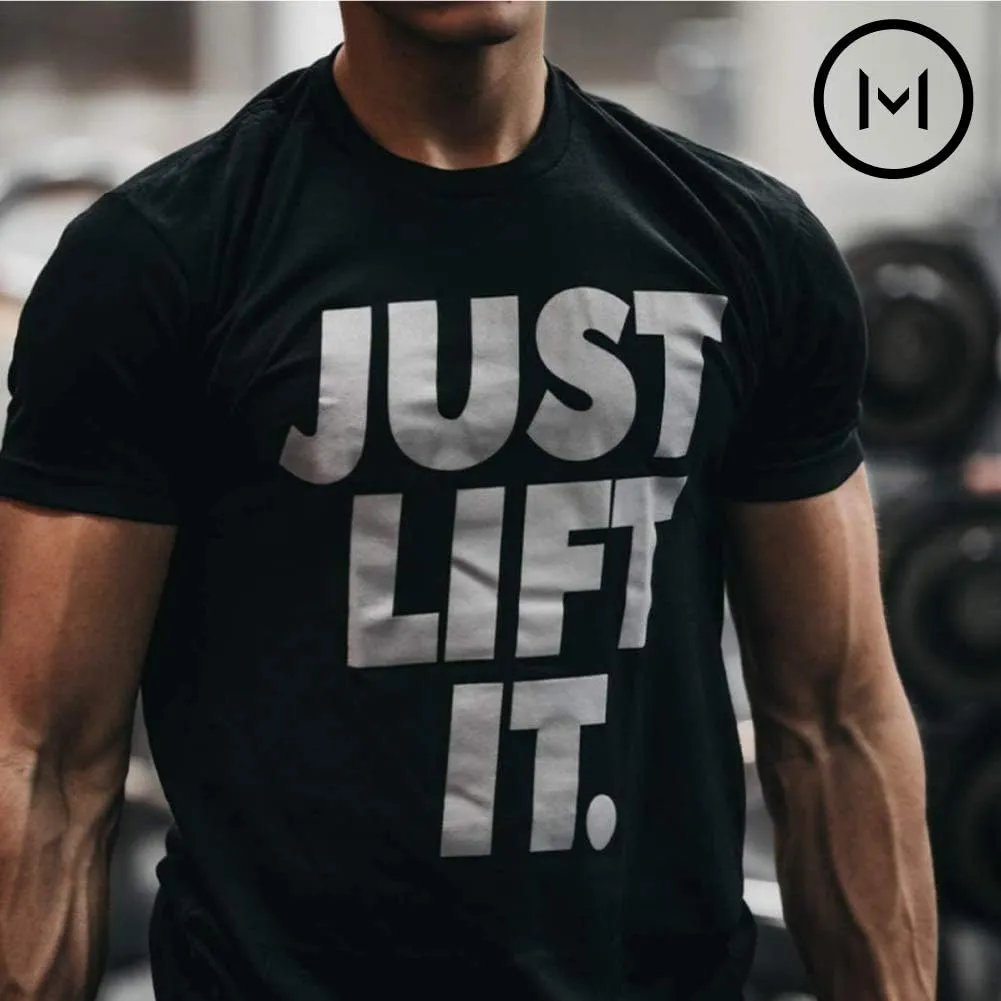 Bodybuilding Shirts for Men - Motivational Gym Muscle Black Tshirt for Workout - Snug Athletic Fit - 100% Cotton Material